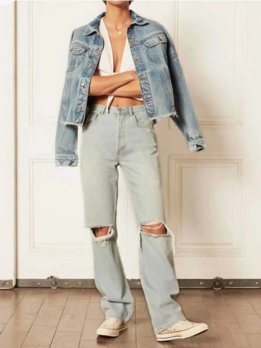 Boyish Ziggy Distressed Authentic Rigid Relaxed Straight Jean in I Am Love